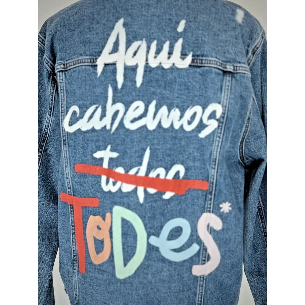 NWT C&A Denim Pride Trucker Feel The Love Jacket $600 EVERYONE FITS HERE LG 0049 - Picture 10 of 13